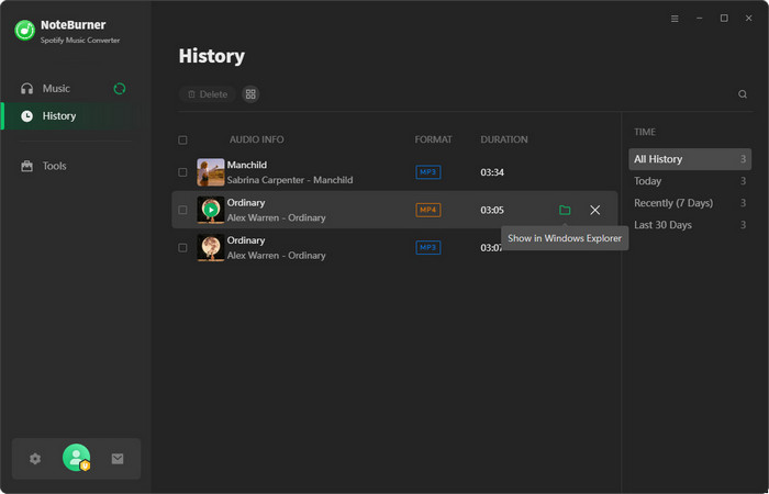 video descargado de spotify con noteburner