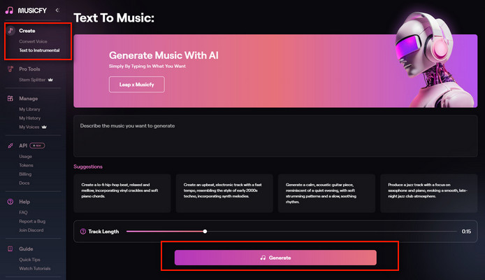 Cómo usar Musicfy ai music generator