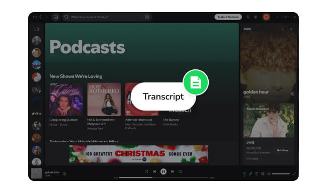 transcribir podcasts de Spotify a texto gratis