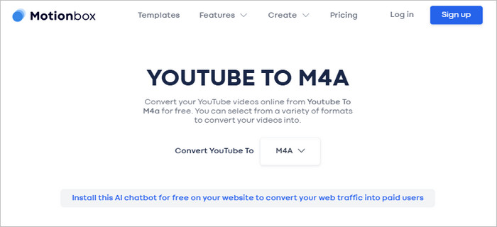 Motionbox Free YouTube to M4A Downloader