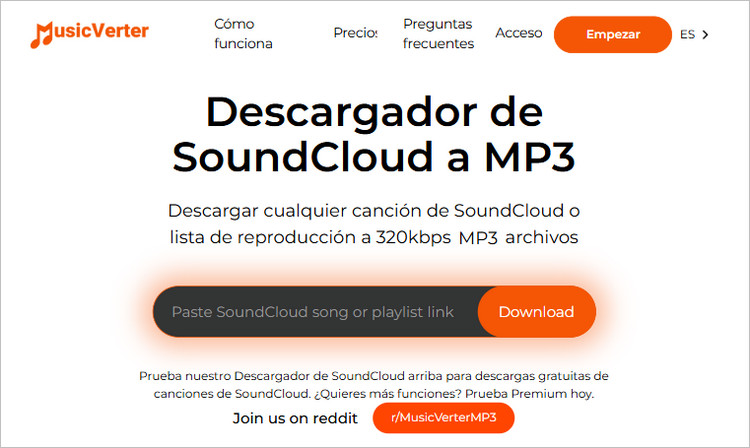 MusicVerter – Conversor de SoundCloud en línea