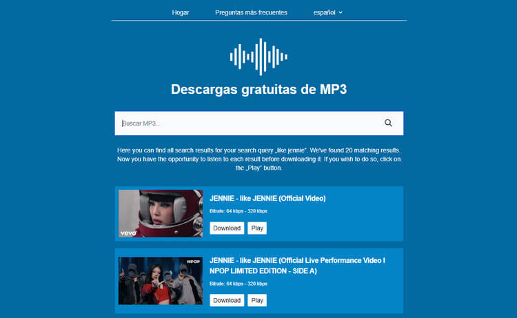 MyGOMP3: obtener canciones, álbumes y listas de reproducción en formato MP3 o MP4