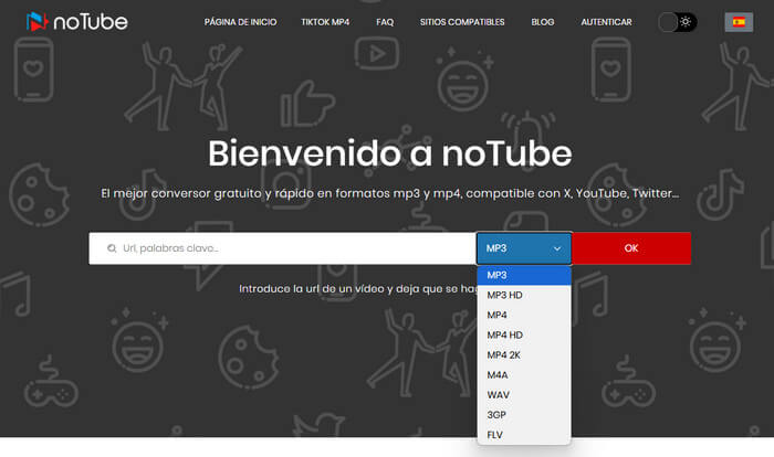 noTube: convertir videos de YouTube a diversos formatos de audio y video