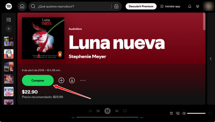 comprar audiolibros de pago en Spotify
