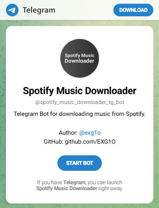 telegram @spotify_music_downloader_tg_bot para descargar álbumes de spotify