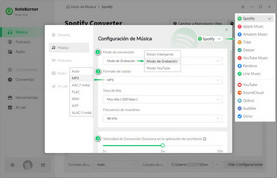 Configurar formato FLAC salida