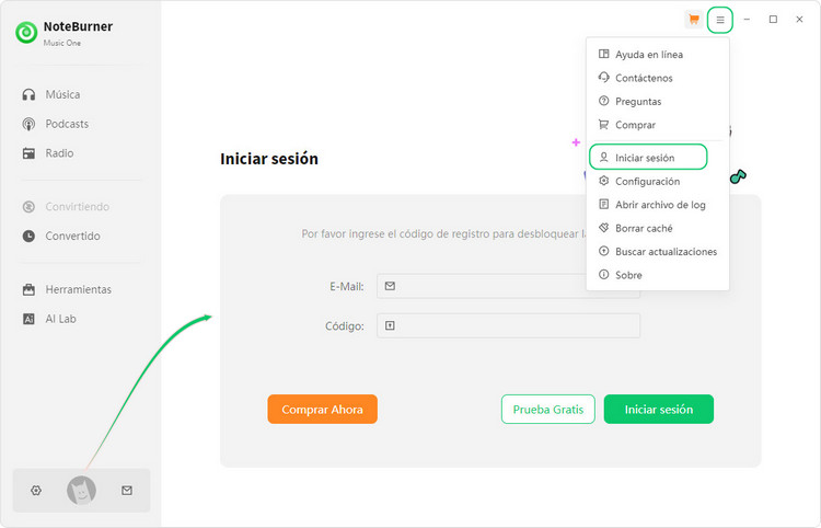Registrar NoteBurner Music One